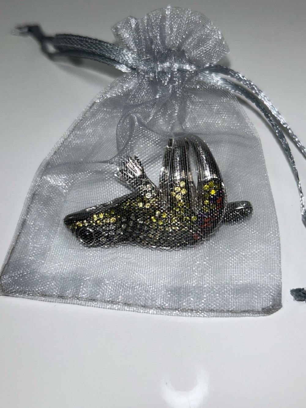 NWOT Sterling Silver Crystal Pave Gecko Lizard Ring - Picture 11 of 11